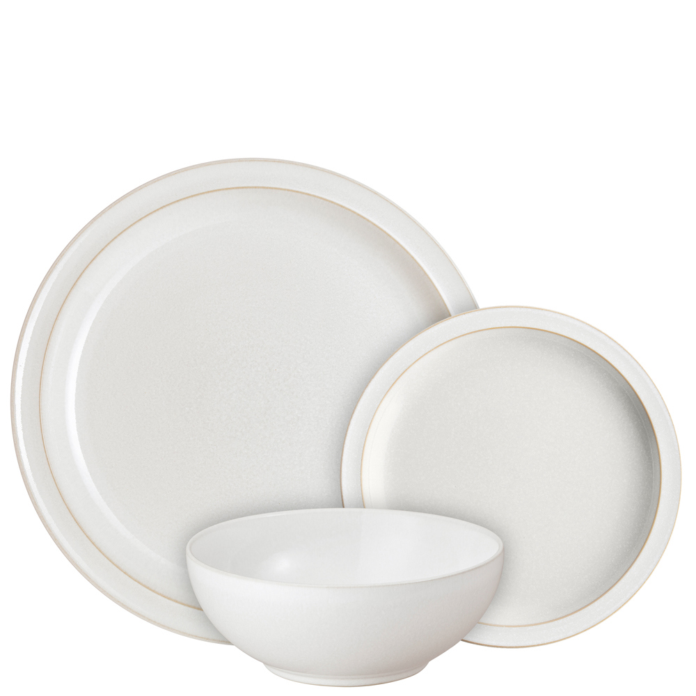 Denby Cotton White 12 Piece Tableware Set